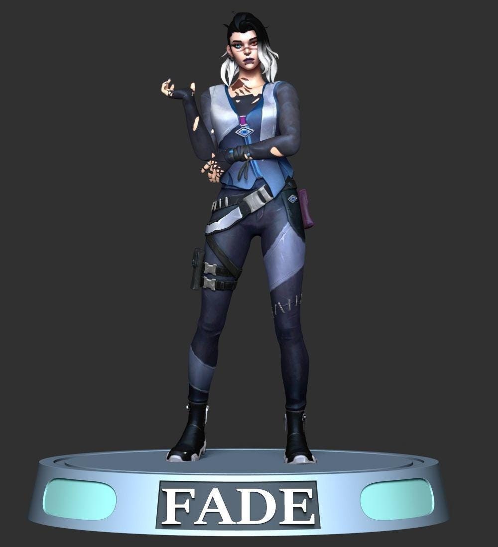 Valorant Fade Figurine with platform- 3D Printed Collectible for Your Gaming Heaven