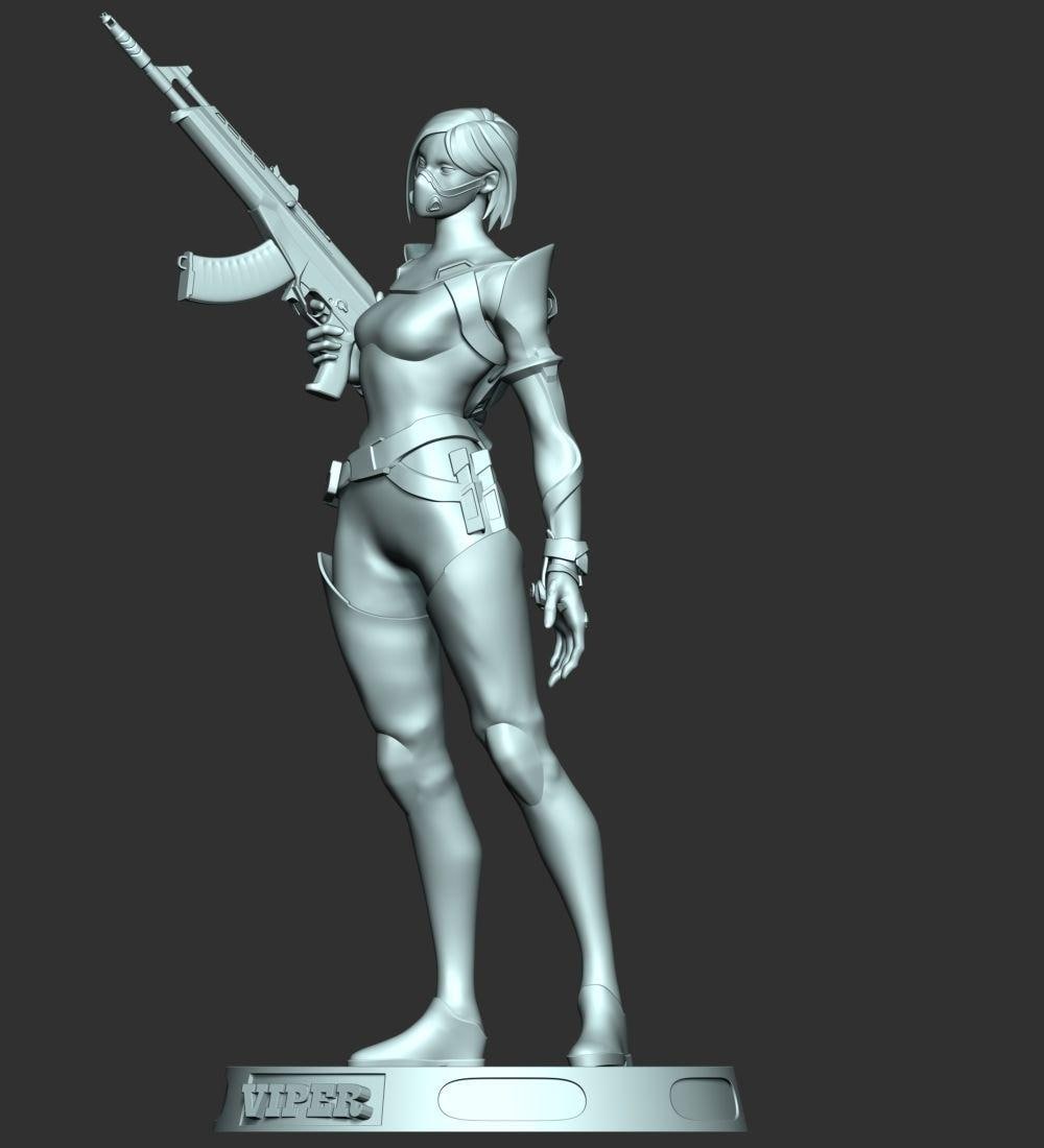 Valorant Viper Figurine with platform- 3D Printed Collectible for Your Gaming Heaven
