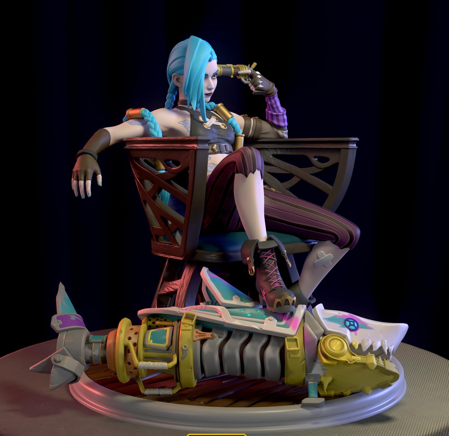 League of Legends Jinx Figure | 3D Printed Gunner Girl Model | Gaming Desk Decor | Gamer Gift | Collectible Statue