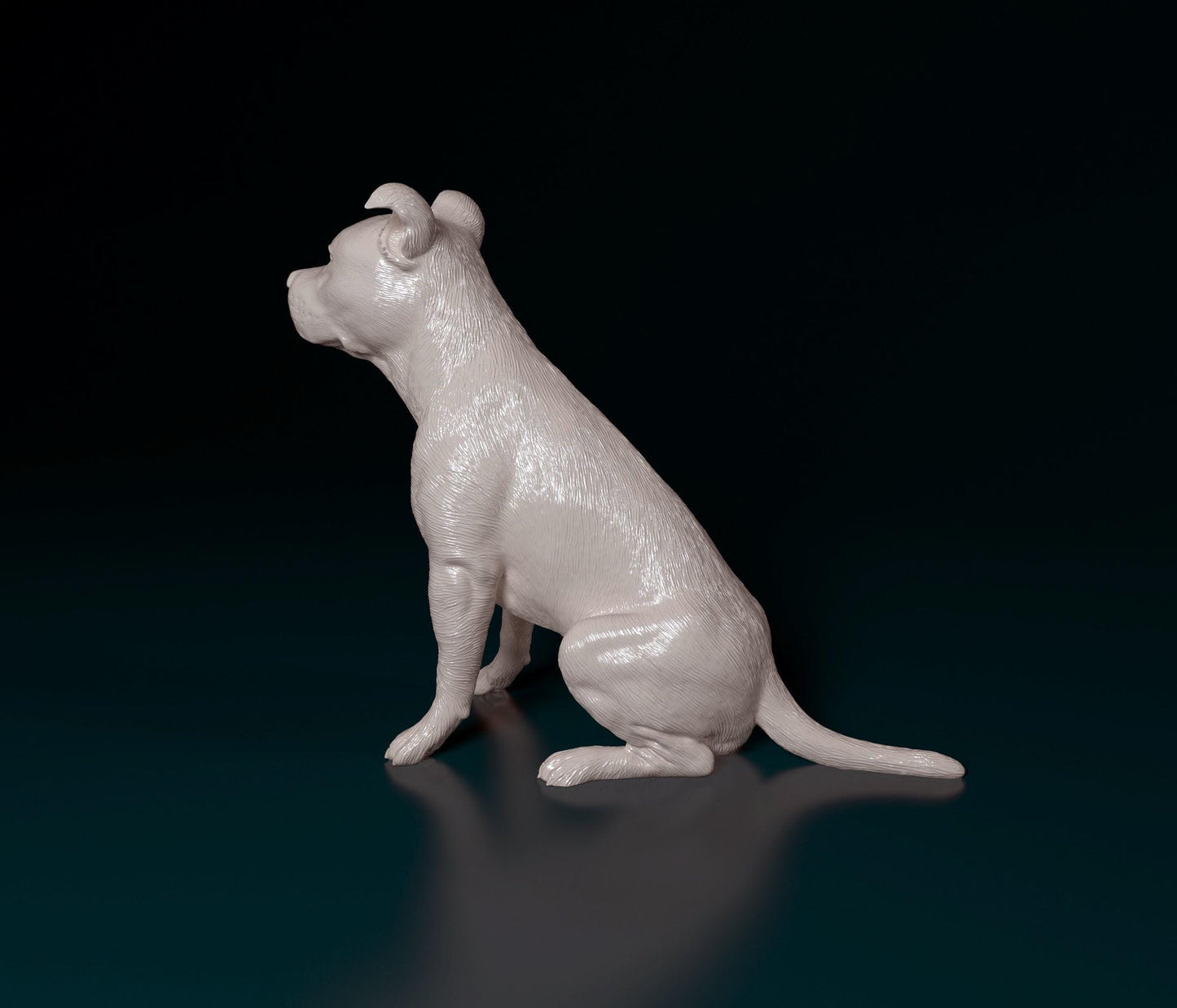 Staffordshire bull terrier sitting Dog Figurine - 3D Printed