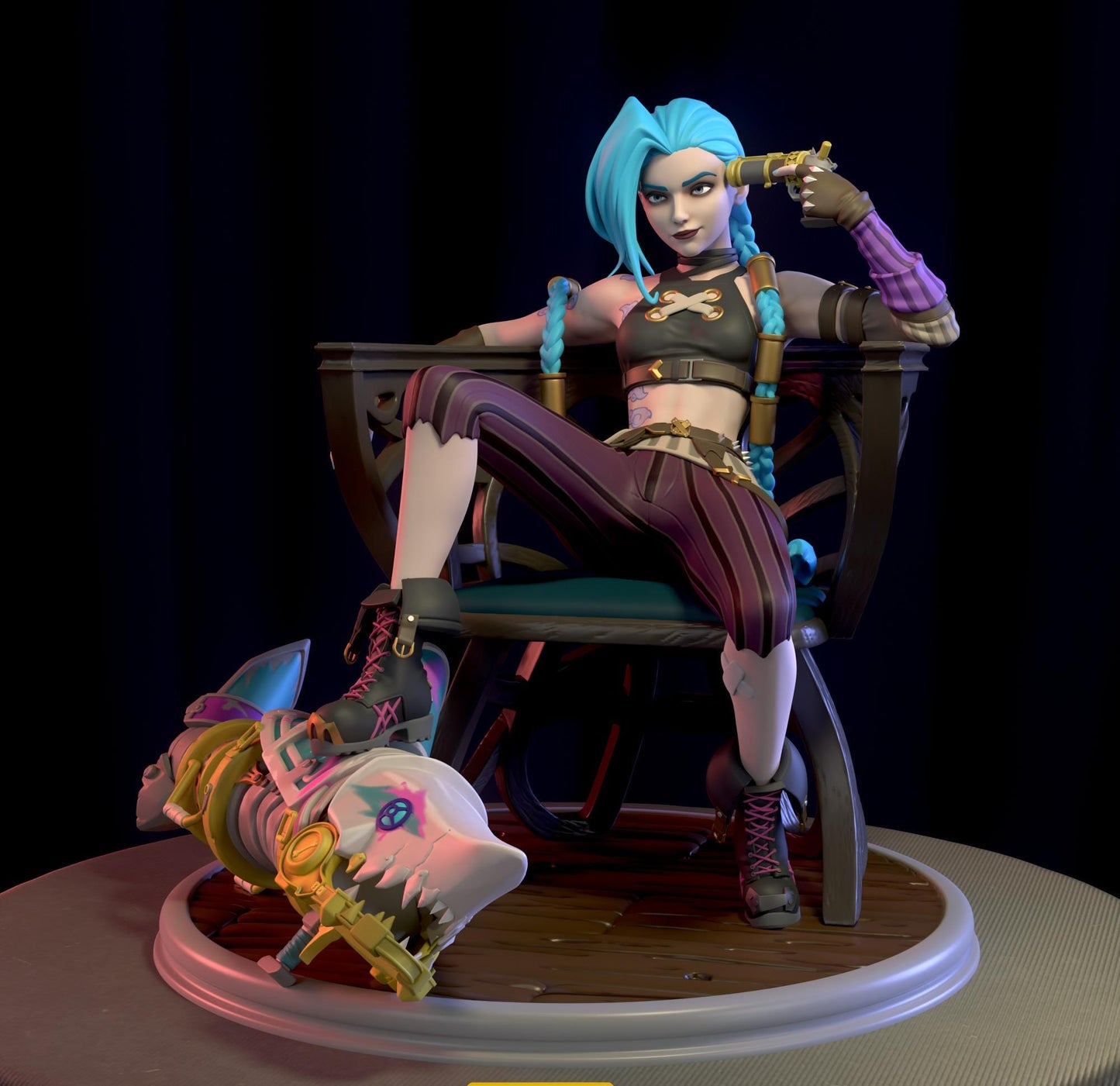 League of Legends Jinx Figure | 3D Printed Gunner Girl Model | Gaming Desk Decor | Gamer Gift | Collectible Statue