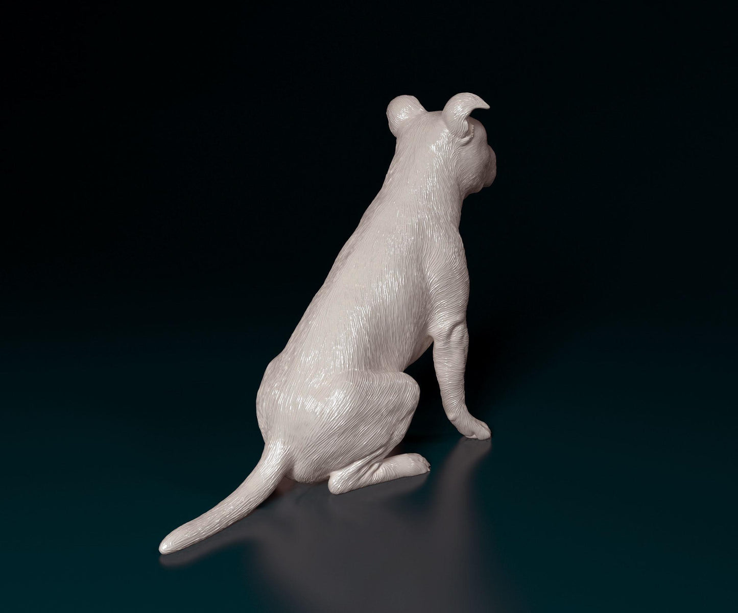 Staffordshire bull terrier sitting Dog Figurine - 3D Printed
