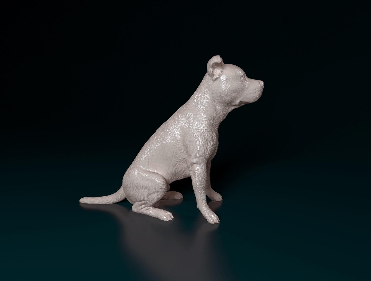 Staffordshire bull terrier sitting Dog Figurine - 3D Printed