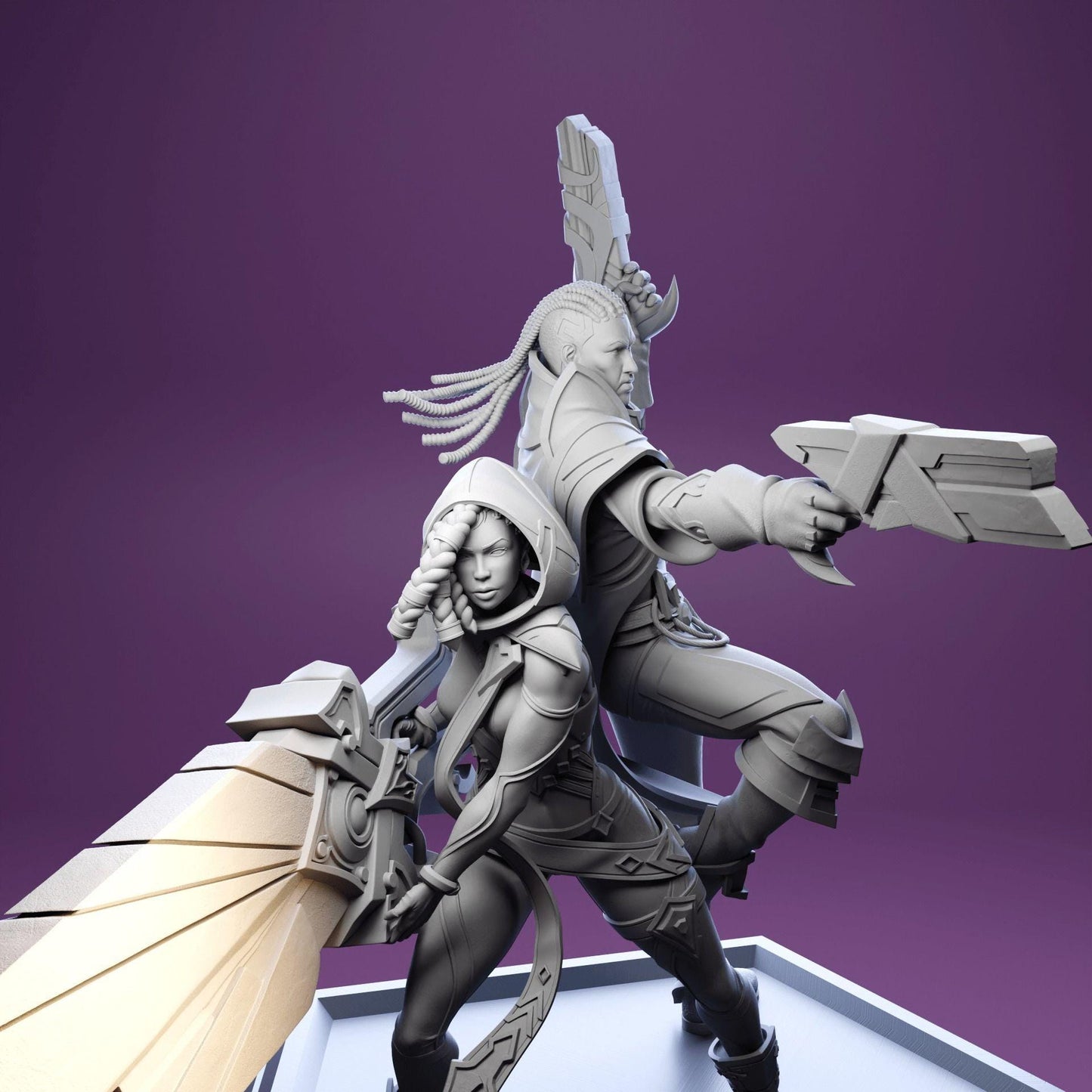 League of Legends Lucian and Senna Figurine - 3D Printed Collectible for Your Gaming Heaven