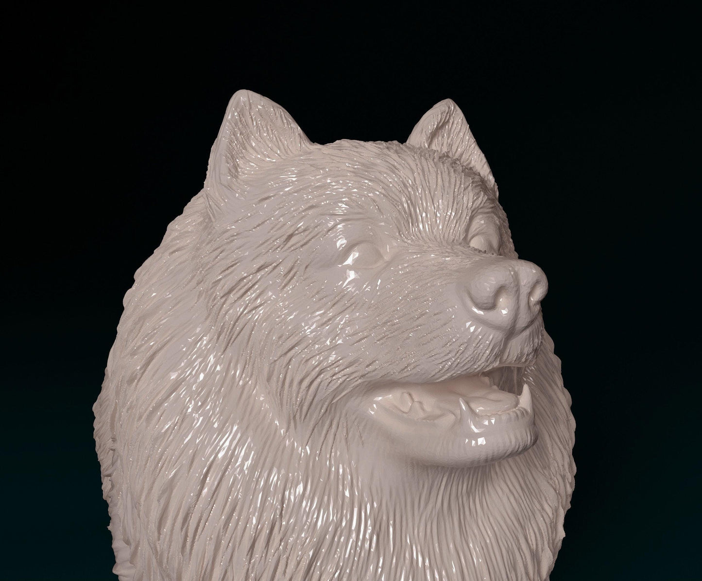 Keeshond Dog Figurine | 3D Printed Fluffy Dog Statue | Keeshond Sculpture Gift | Pet Memorial | Desk Decor | Free Worldwide Shipping