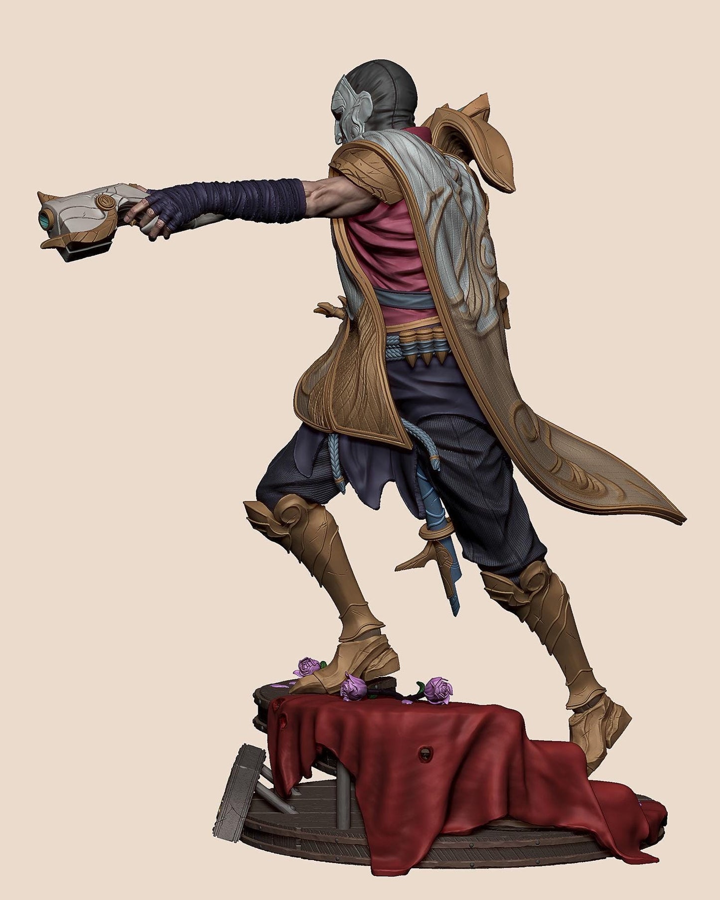 League of Legends Jhin Figure | 3D Printed Virtuoso Model | Gaming Desk Decor | Gamer Gift | Collectible Statue | Unpainted for DIY Painting