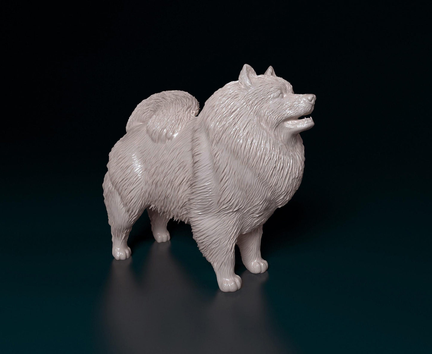 Keeshond Dog Figurine | 3D Printed Fluffy Dog Statue | Keeshond Sculpture Gift | Pet Memorial | Desk Decor | Free Worldwide Shipping