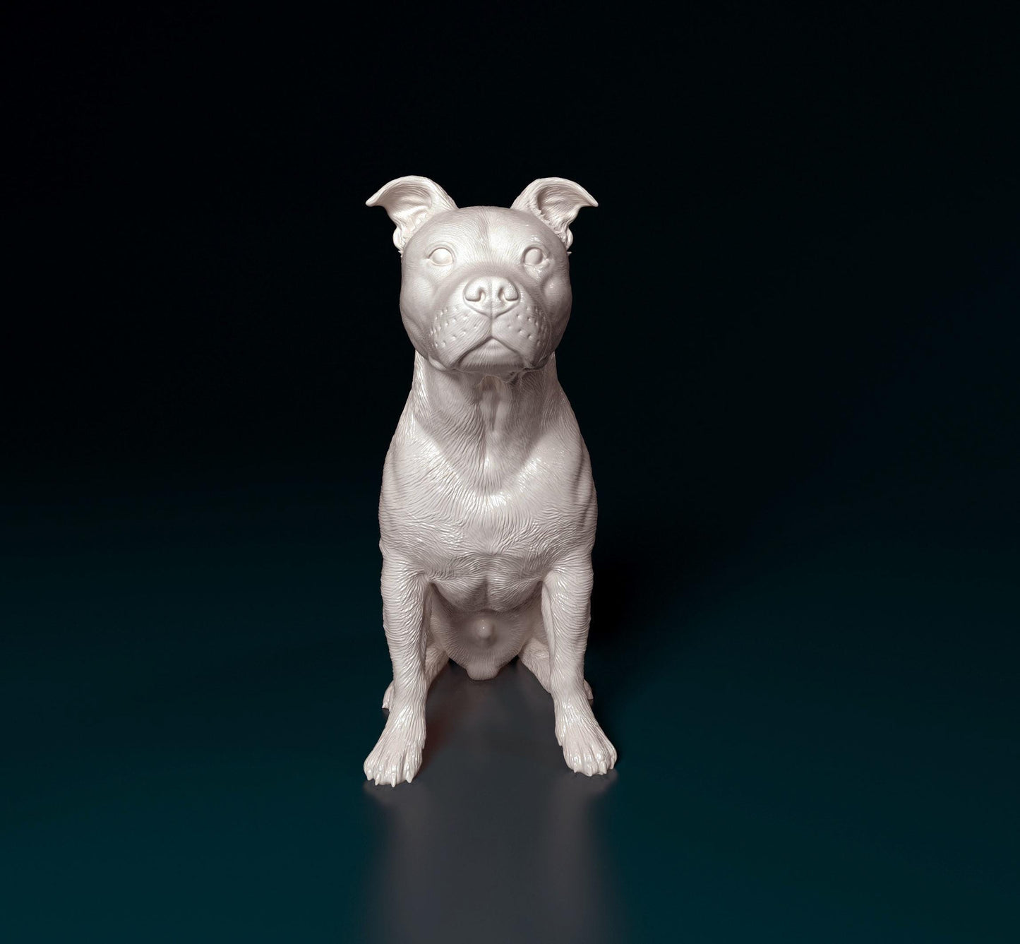 Staffordshire bull terrier sitting Dog Figurine - 3D Printed