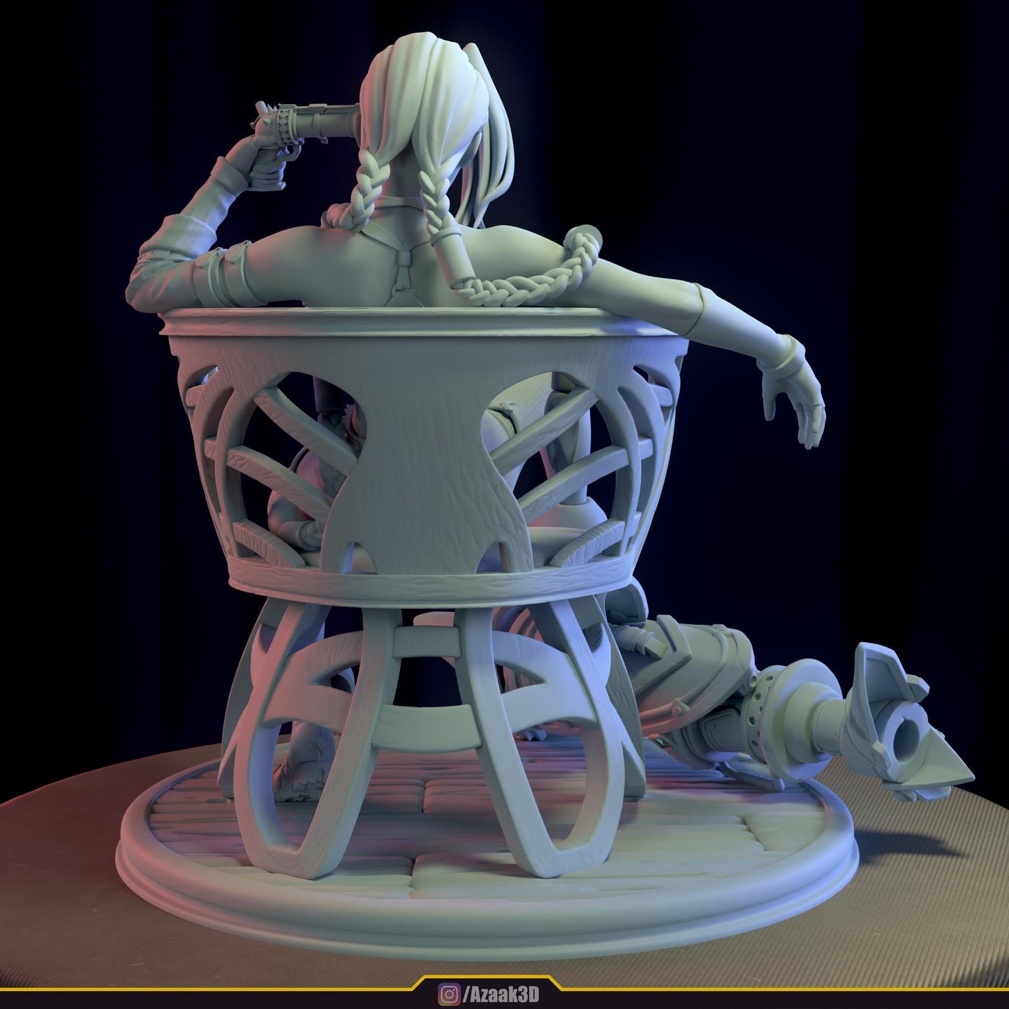 League of Legends Jinx Figure | 3D Printed Gunner Girl Model | Gaming Desk Decor | Gamer Gift | Collectible Statue