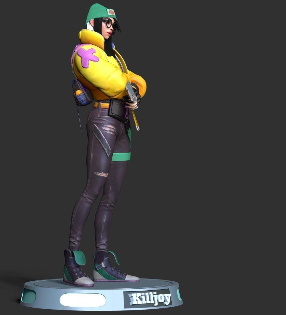 Valorant Killjoy Figurine with Platform - 3D Printed Collectible for Your Gaming Heaven