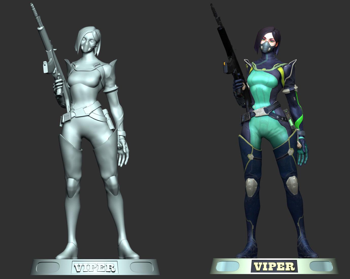 Valorant Viper Figurine with platform- 3D Printed Collectible for Your Gaming Heaven