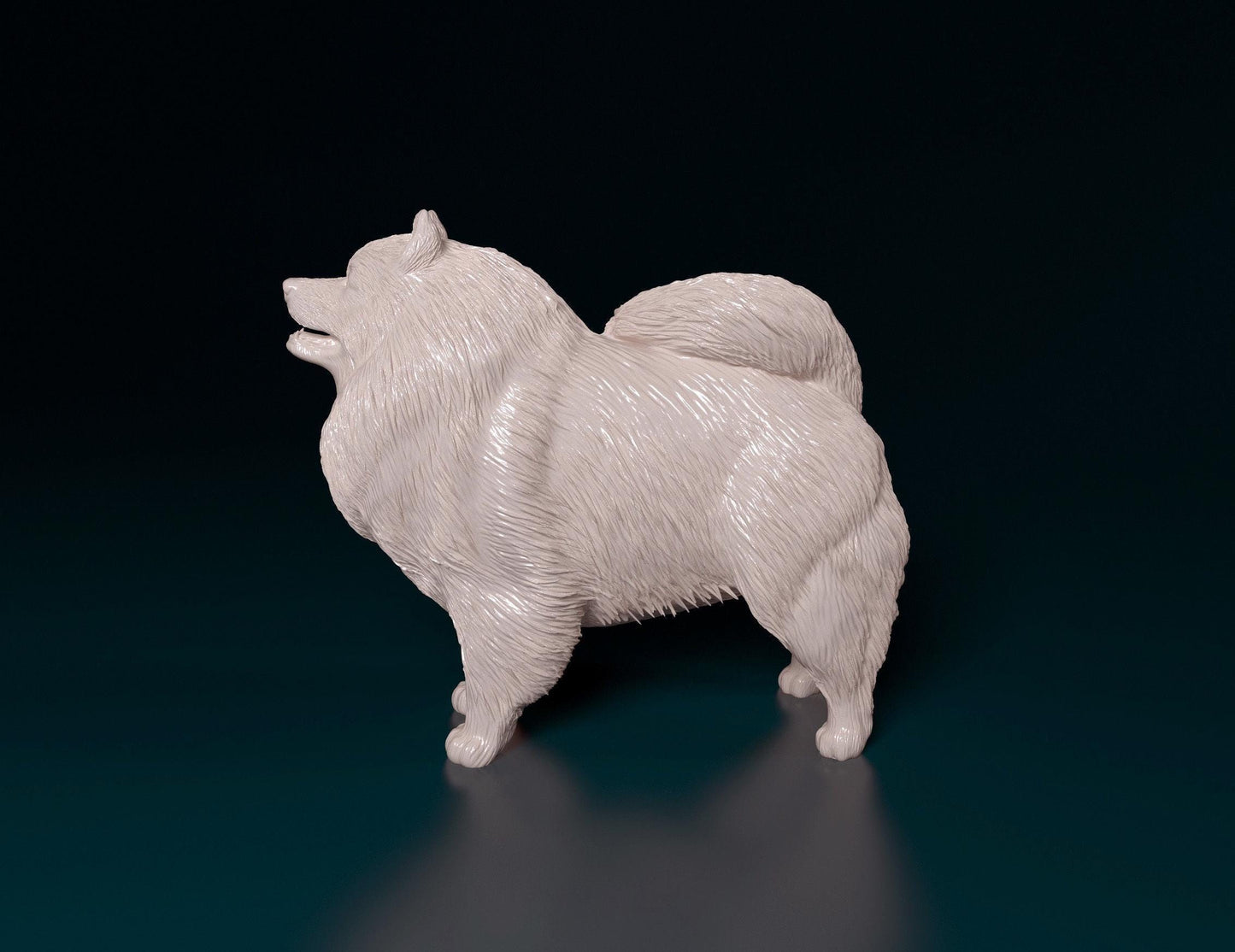 Keeshond Dog Figurine | 3D Printed Fluffy Dog Statue | Keeshond Sculpture Gift | Pet Memorial | Desk Decor | Free Worldwide Shipping