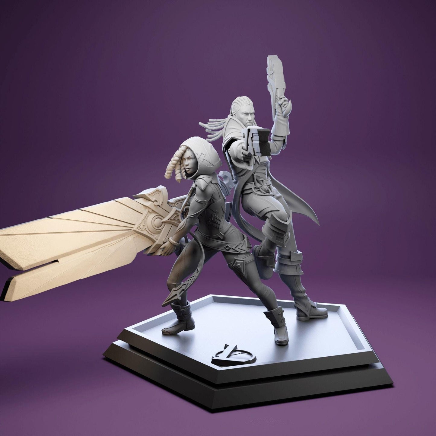 League of Legends Lucian and Senna Figurine - 3D Printed Collectible for Your Gaming Heaven