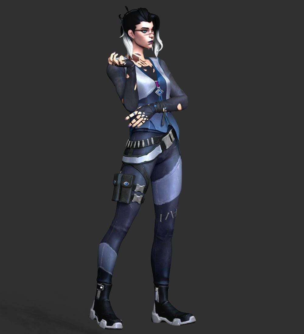 Valorant Fade Figurine with platform- 3D Printed Collectible for Your Gaming Heaven