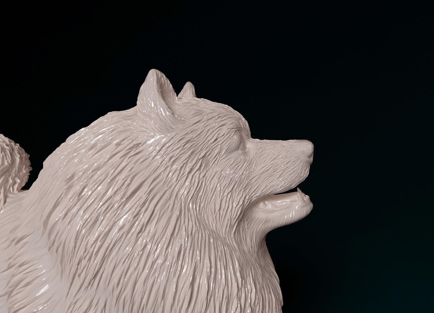 Keeshond Dog Figurine | 3D Printed Fluffy Dog Statue | Keeshond Sculpture Gift | Pet Memorial | Desk Decor | Free Worldwide Shipping
