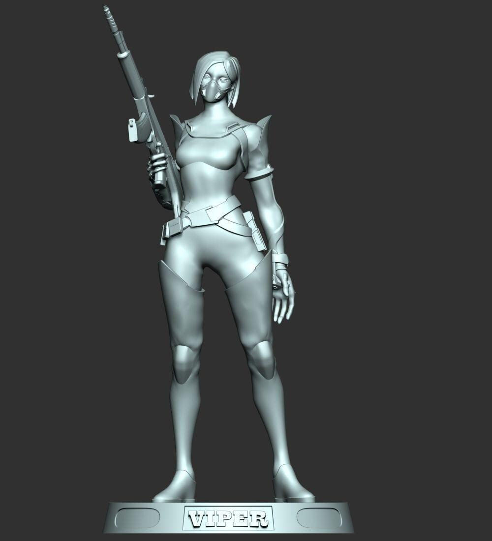 Valorant Viper Figurine with platform- 3D Printed Collectible for Your Gaming Heaven