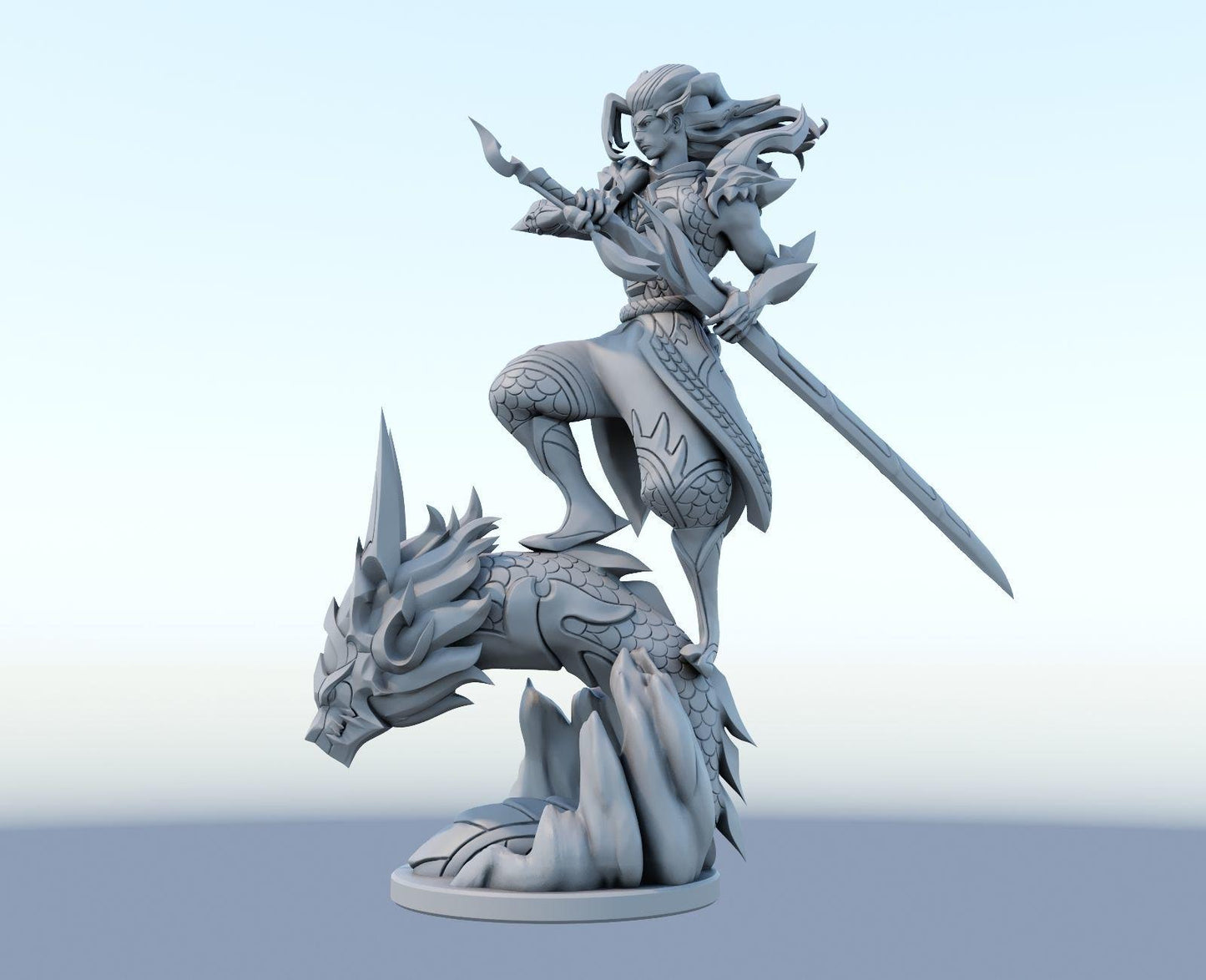 League of Legends Yasuo Figure | 3D Printed Truth Dragon Model | Gaming Desk Decor | Gamer Gift | Collectible Statue | Unpainted