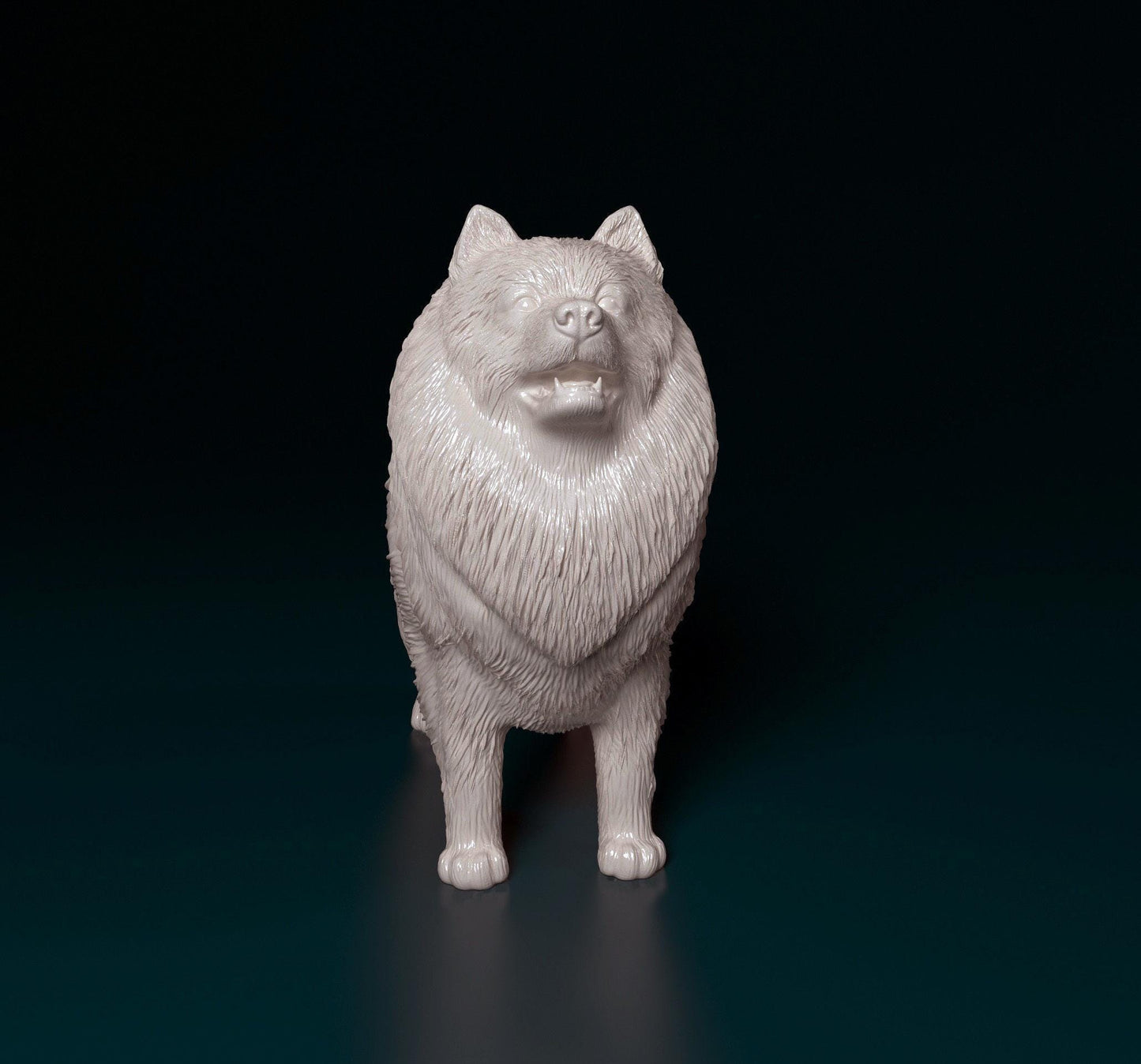 Keeshond Dog Figurine | 3D Printed Fluffy Dog Statue | Keeshond Sculpture Gift | Pet Memorial | Desk Decor | Free Worldwide Shipping