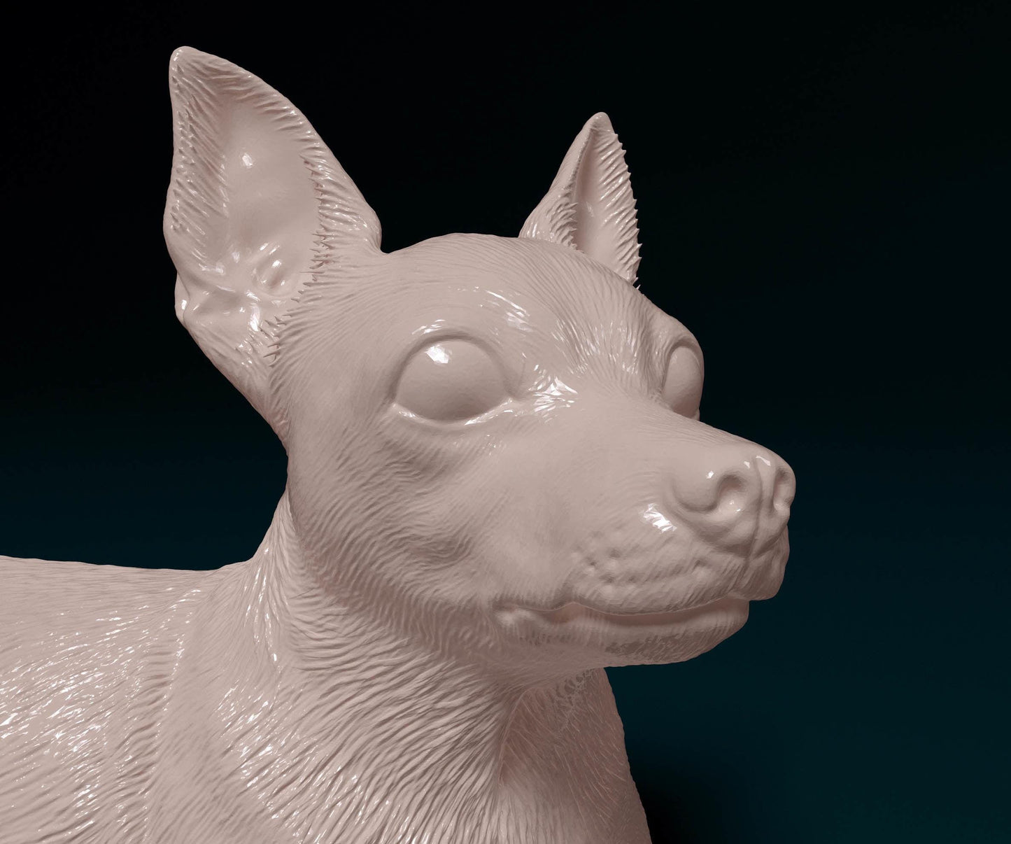 3D Printed Chihuahua 03 Dog Figurine -