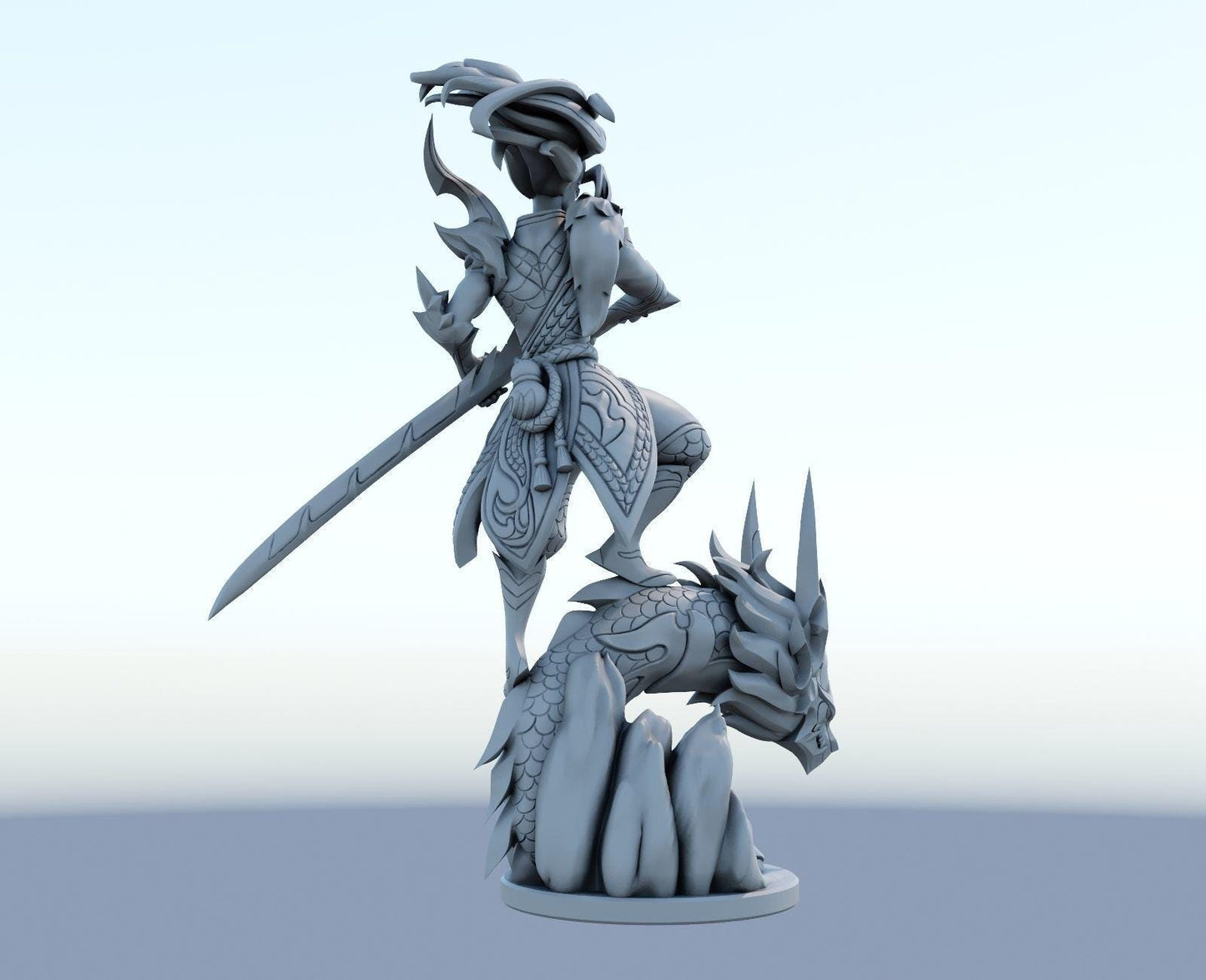 League of Legends Yasuo Figure | 3D Printed Truth Dragon Model | Gaming Desk Decor | Gamer Gift | Collectible Statue | Unpainted