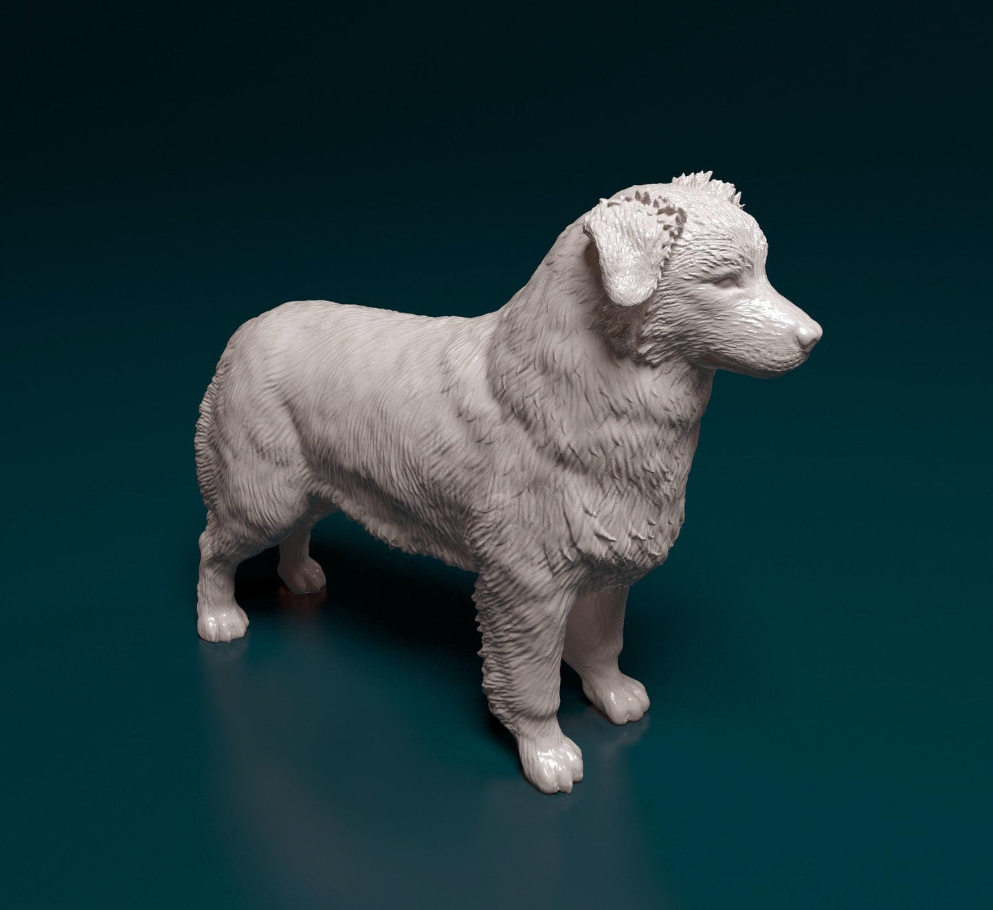 Australian Shepherd Dog Statue | Standing Aussie Figurine | 3D Printed Dog Model | Herding Dog Gift | Pet Memorial Sculpture