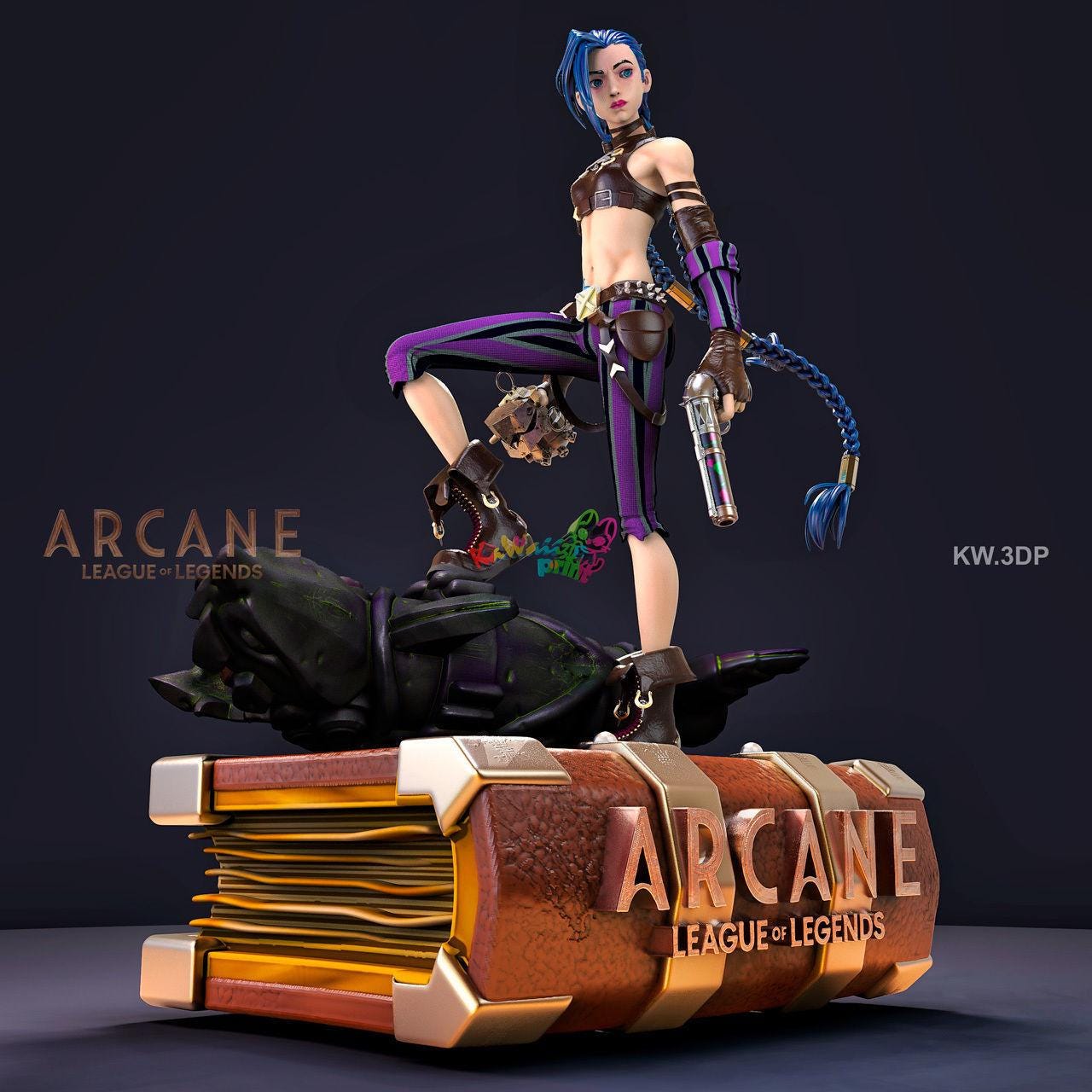 Jinx Figure | Arcane League of Legends | 3D Printed Model | Multiple Sizes | Unpainted Collectible | Gamer Gift | Fan Art Statue