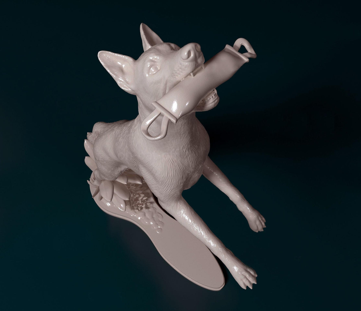 Flying Dog Figurine | 3D Printed Leaping Dog Statue | Fantasy Dog Sculpture | Unique Pet Art | Free Worldwide Shipping