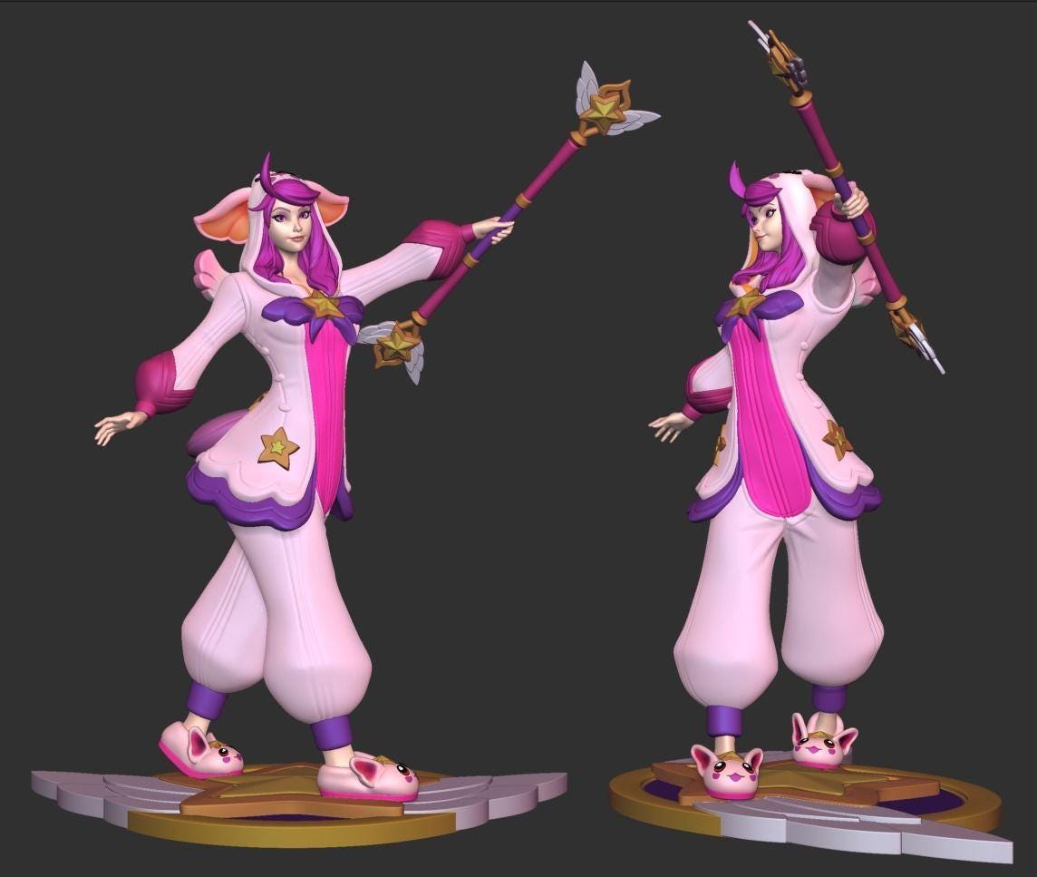 League of Legends  Pajama Star Guardian Lux Figurine -  3D Printed Collectible for Your Gaming Heaven