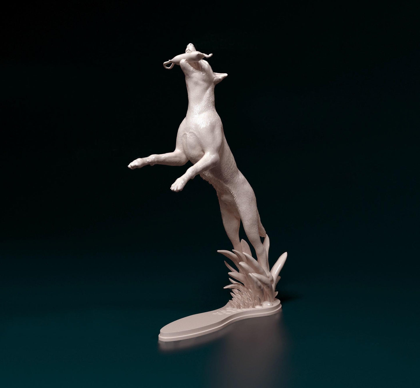 Flying Dog Figurine | 3D Printed Leaping Dog Statue | Fantasy Dog Sculpture | Unique Pet Art | Free Worldwide Shipping