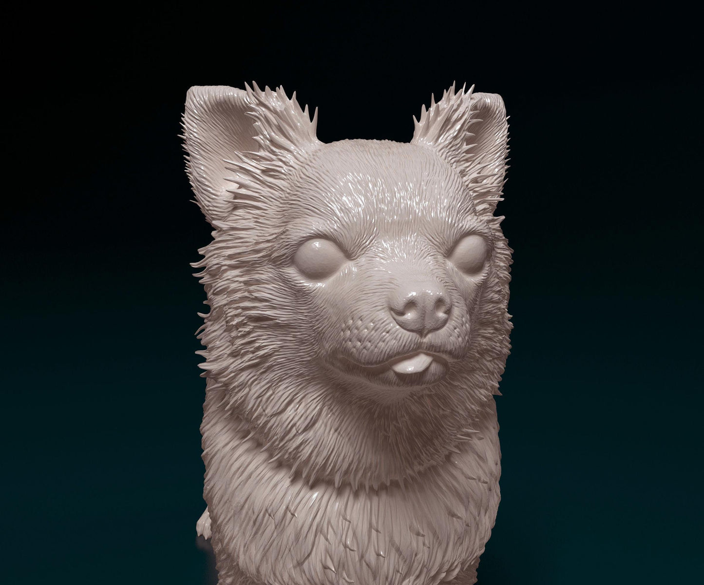 3D Printed  Chihuahua long-haired Dog  Figurine -