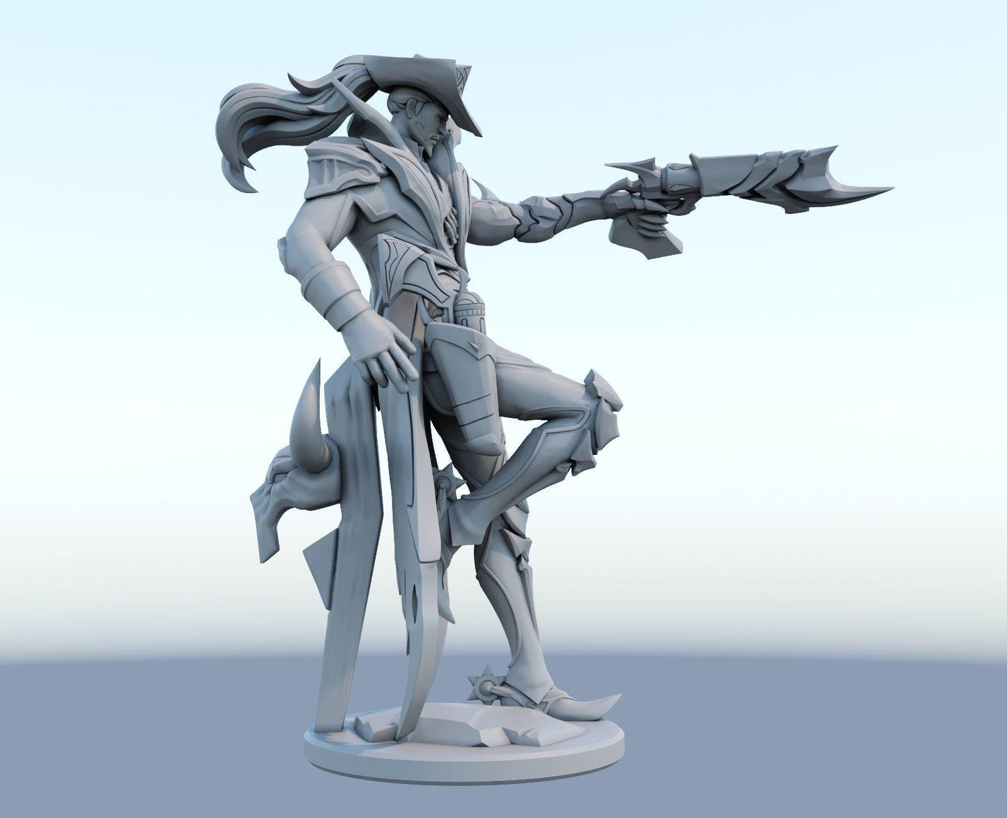 League of Legends High Noon Lucian Figurine -  3D Printed Collectible for Your Gaming Heaven
