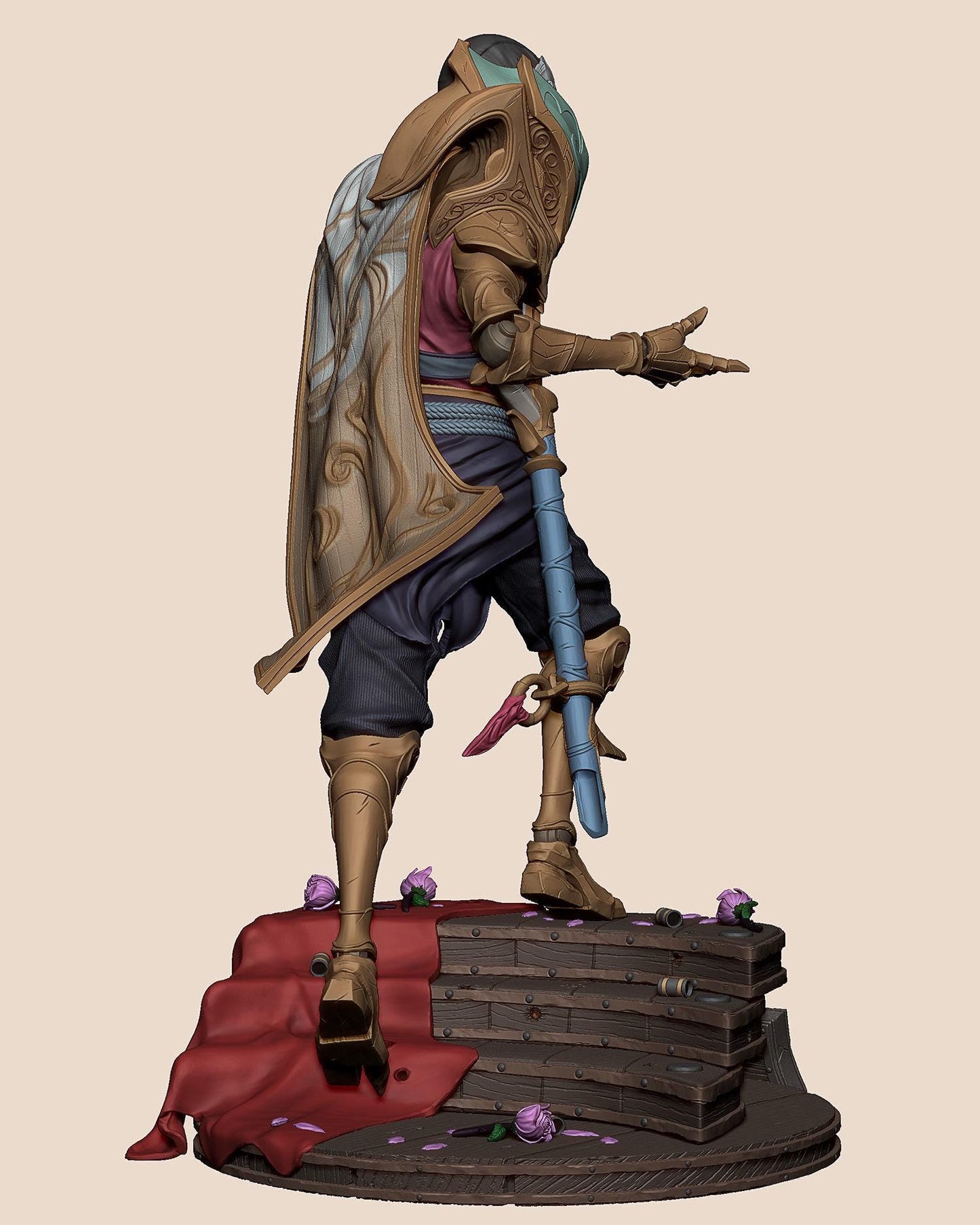 League of Legends Jhin Figure | 3D Printed Virtuoso Model | Gaming Desk Decor | Gamer Gift | Collectible Statue | Unpainted for DIY Painting