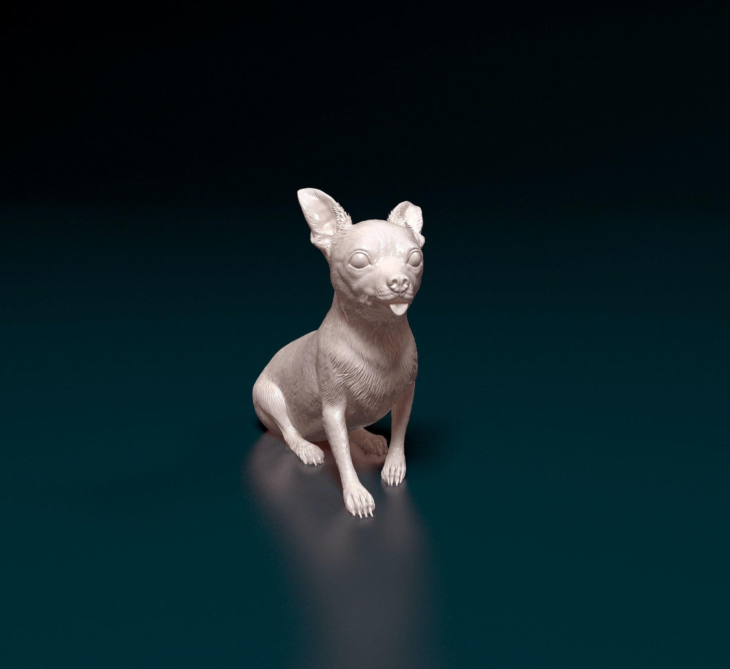 3D Printed  Chihuahua 07 Dog  Figurine -