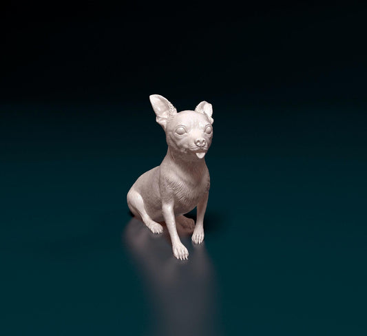 3D Printed  Chihuahua 07 Dog  Figurine -