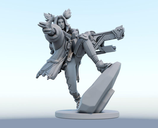 League of Legends  Zeri Figurine -  3D Printed Collectible for Your Gaming Heaven