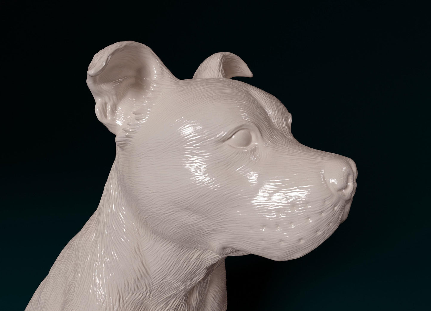 Staffordshire bull terrier sitting Dog Figurine - 3D Printed