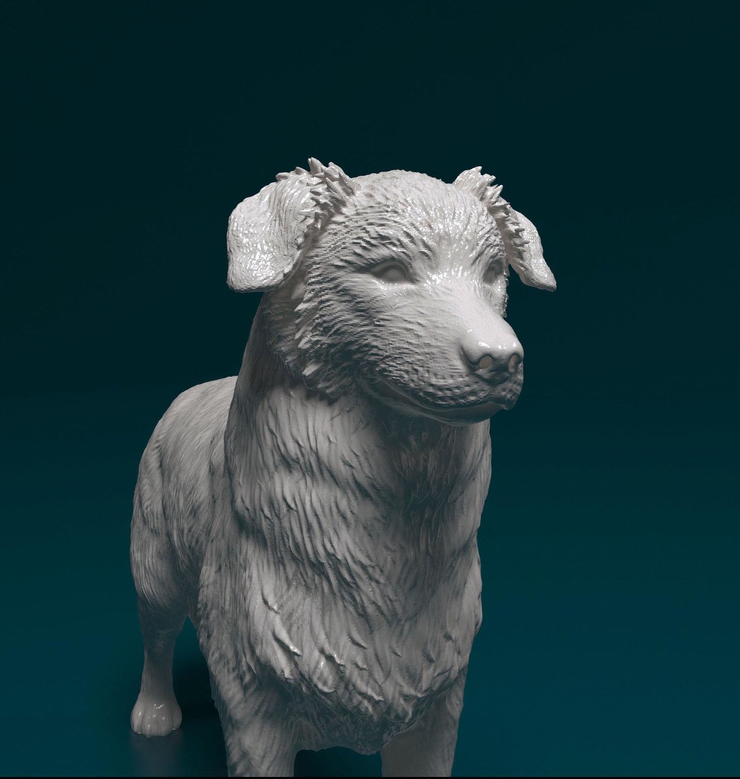 Australian Shepherd Dog Statue | Standing Aussie Figurine | 3D Printed Dog Model | Herding Dog Gift | Pet Memorial Sculpture