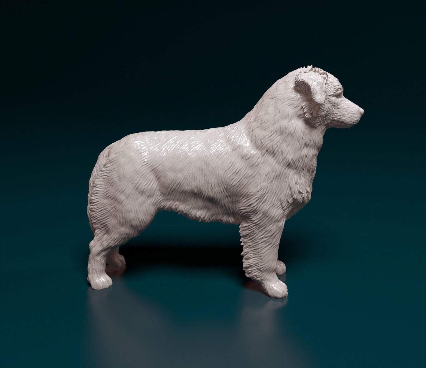 Australian Shepherd Dog Statue | Standing Aussie Figurine | 3D Printed Dog Model | Herding Dog Gift | Pet Memorial Sculpture