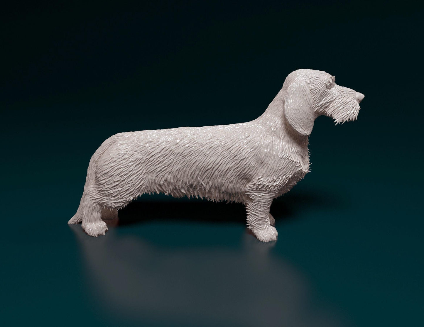 Dachshund Wire-haired Dog Figurine - 3D Printed