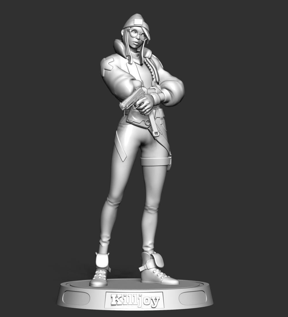 Valorant Killjoy Figurine with Platform -  3D Printed Collectible for Your Gaming Heaven