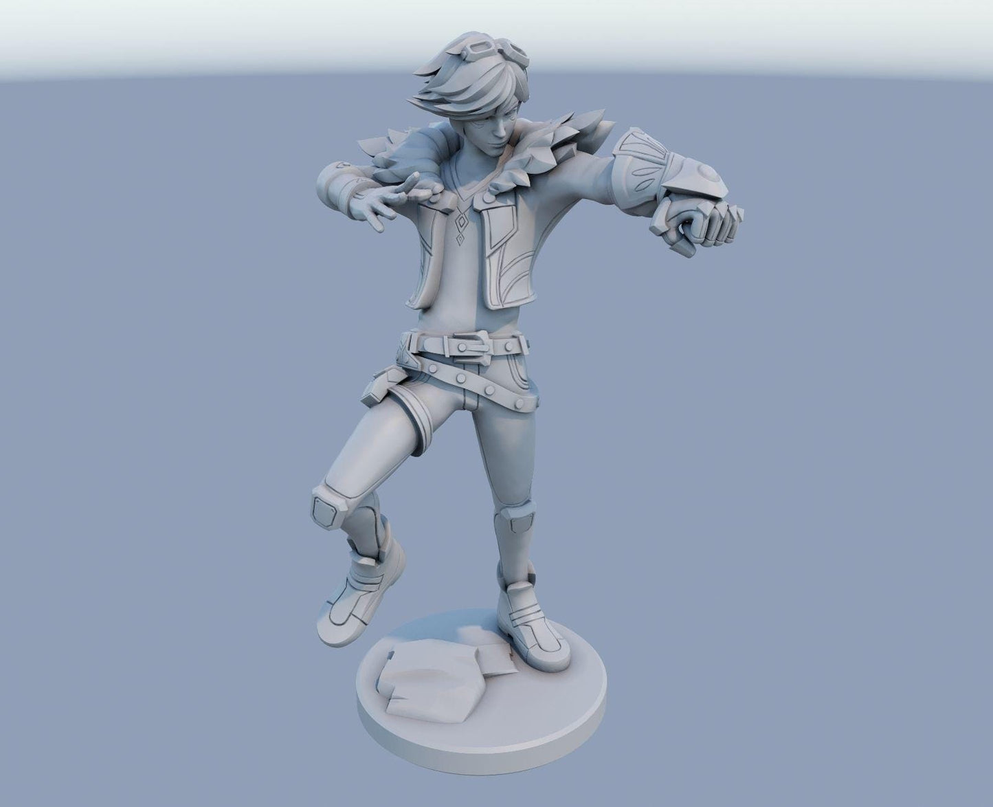 League of Legends Ekko Figure | 3D Printed Time Breaker Model | Gaming Desk Decor | Gamer Gift | Collectible Statue | Unpainted