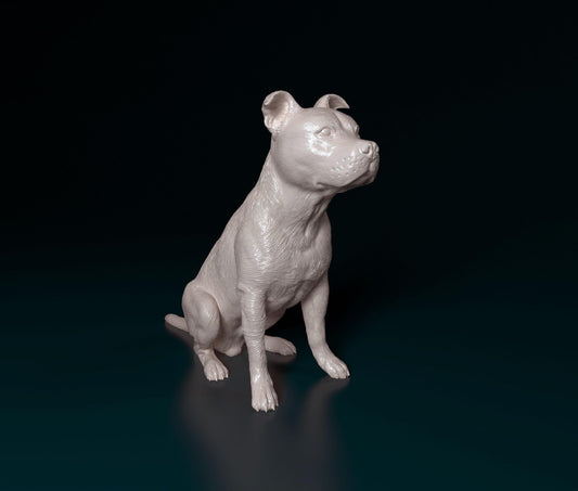 Staffordshire bull terrier sitting Dog Figurine - 3D Printed