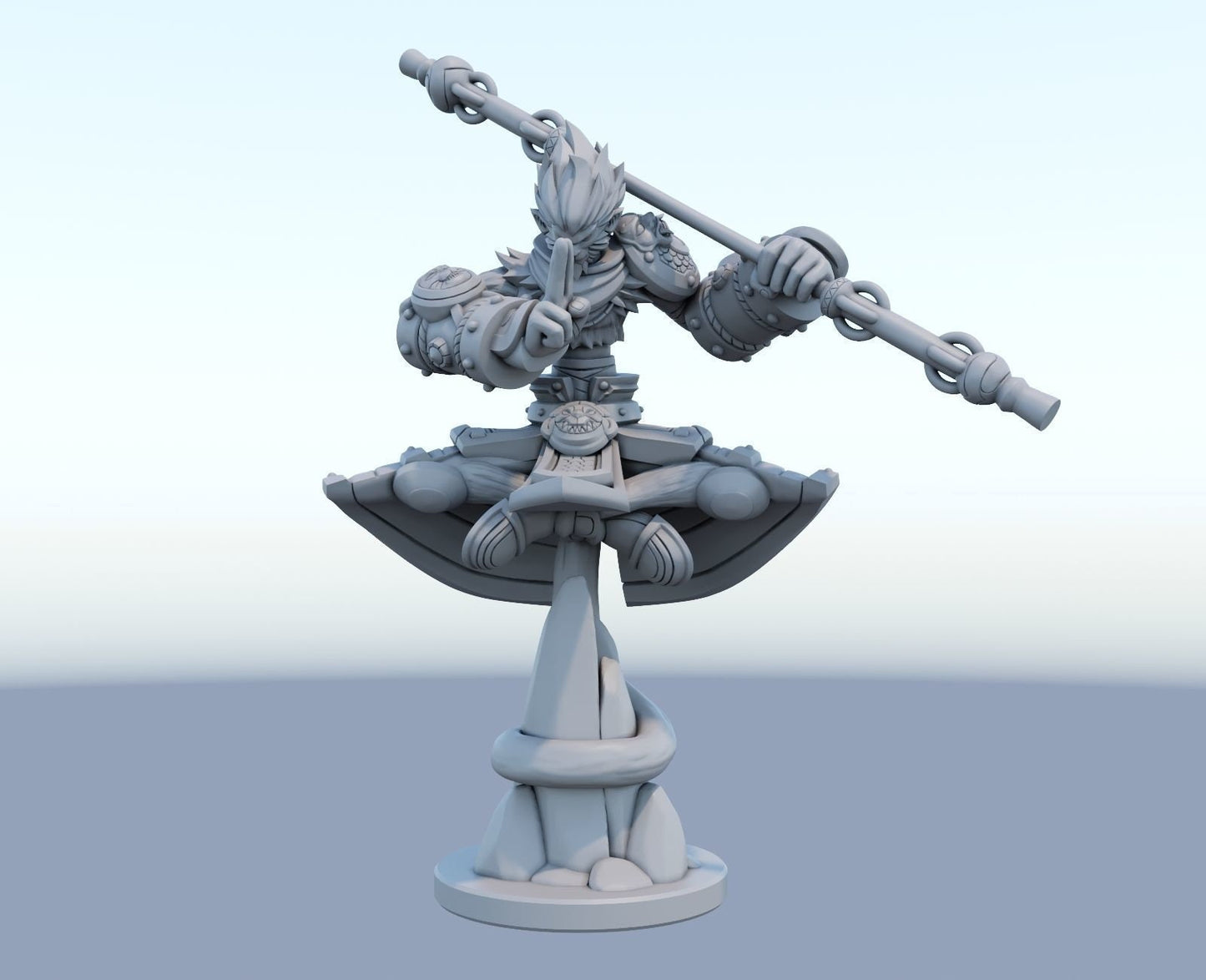 League of Legends  Wukong  Figurine -  3D Printed Collectible for Your Gaming Heaven