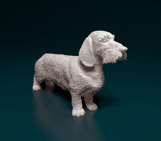 Dachshund Wire-haired Dog Figurine - 3D Printed
