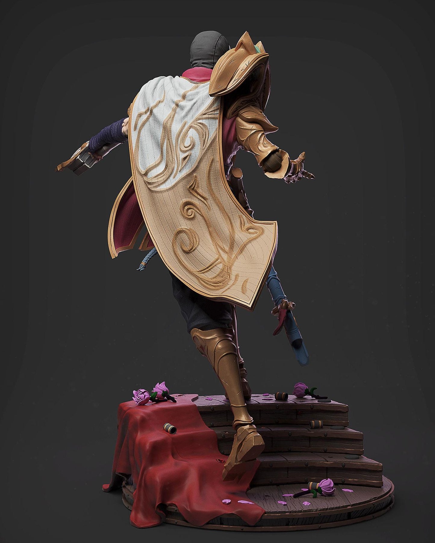 League of Legends Jhin Figure | 3D Printed Virtuoso Model | Gaming Desk Decor | Gamer Gift | Collectible Statue | Unpainted for DIY Painting