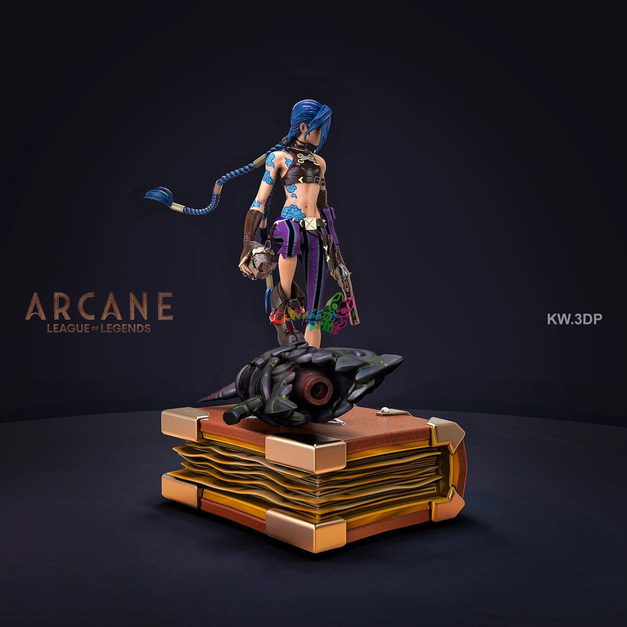 Jinx Figure | Arcane League of Legends | 3D Printed Model | Multiple Sizes | Unpainted Collectible | Gamer Gift | Fan Art Statue