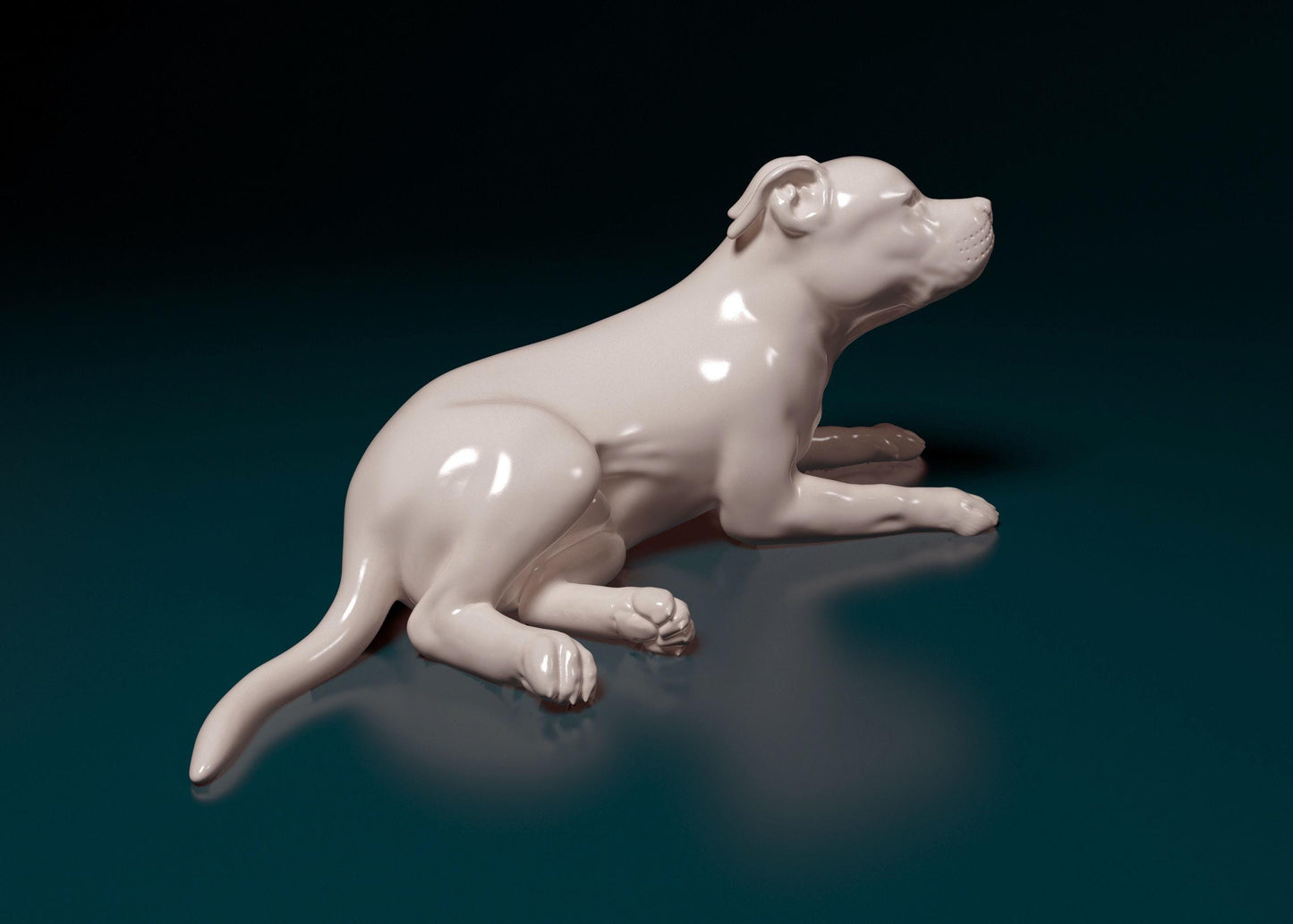 3D Printed  Pitbull Terrier Dog  Figurine -