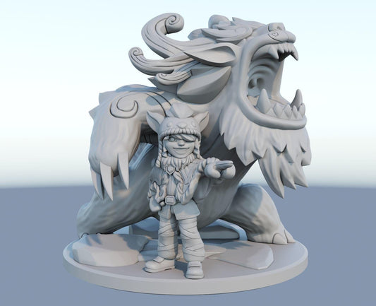 League of Legends Nunu and Willump Figure | 3D Printed Boy and Yeti Model | Gaming Desk Decor | Gamer Gift | Collectible Statue |