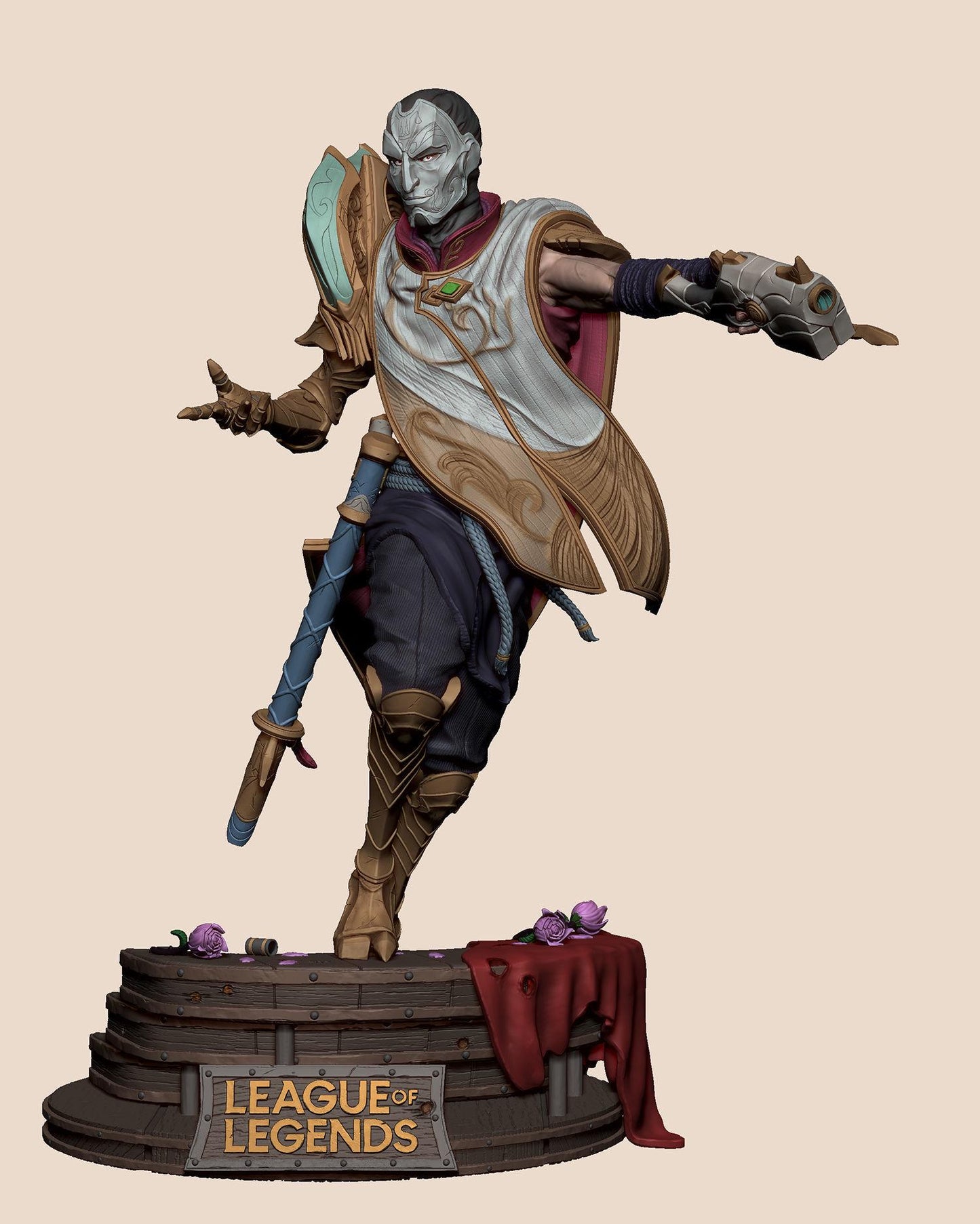 League of Legends Jhin Figure | 3D Printed Virtuoso Model | Gaming Desk Decor | Gamer Gift | Collectible Statue | Unpainted for DIY Painting