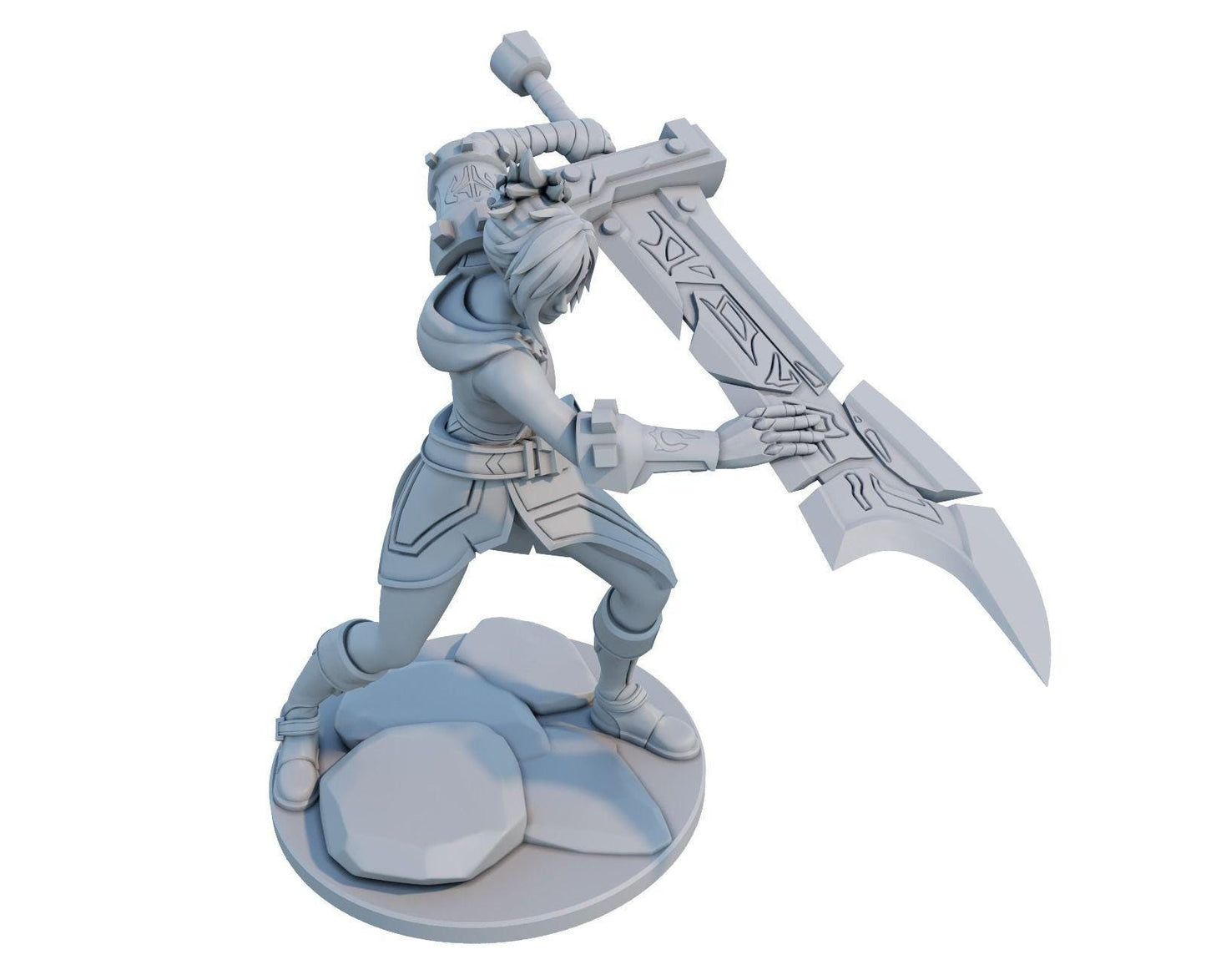 League of Legends Riven Figure | 3D Printed The Exile Model | Gaming Desk Decor | Gamer Gift| Collectible Statue| Unpainted for DIY Painting